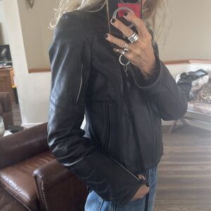 Dainese black leather Racing jacket moto style size 44